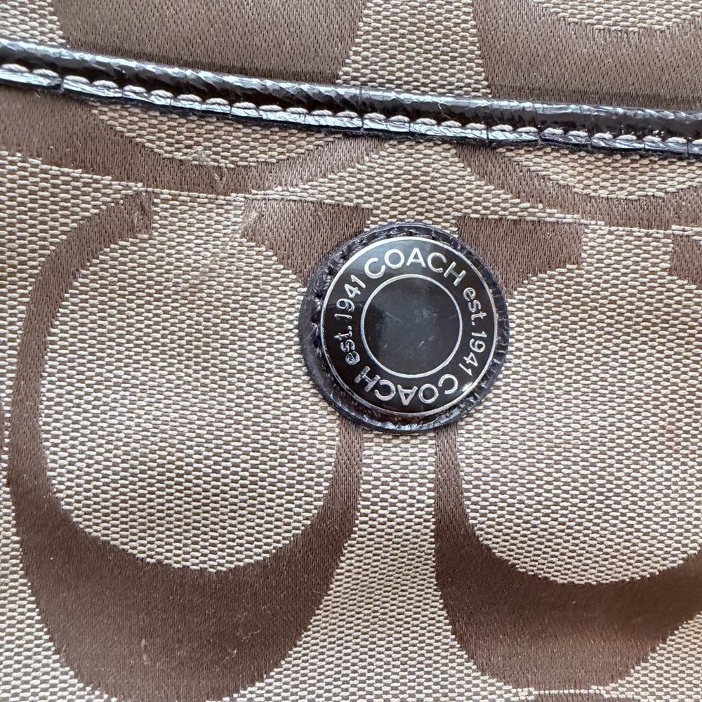 Coach Tan and Brown Signature Crossbody Bag - Picture 9 of 9
